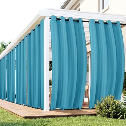 Outdoor Curtains for Patio Waterproof 6 Panels, Porch Sun Shade by RichSets