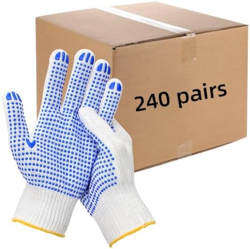 240 Pairs Cotton Work Gloves Bulk by VNBQB