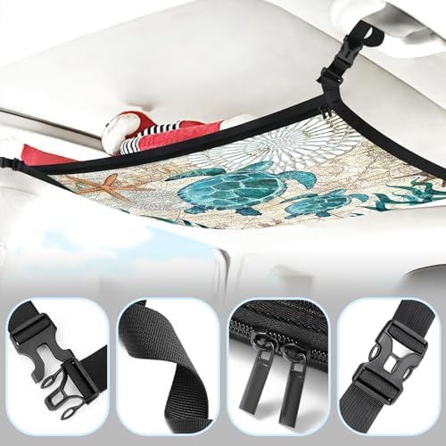 Seaturtle Car Ceiling Cargo Net Pocket Hanging Storage Bag - Image 6