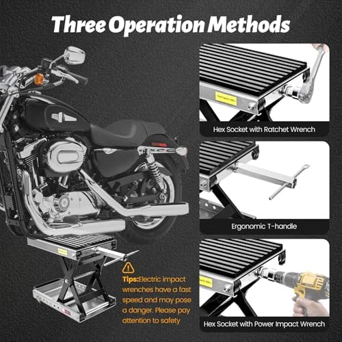 1500 LBS Motorcycle Jack, Thickened 0.48" Rubber Pad Motorcycle Stand Lift - Image 5
