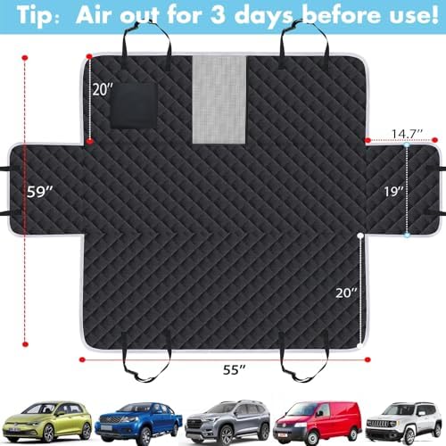Meolsaek Dog Car Seat Cover, Mesh Window Hammock Back Seat Cover - Image 5