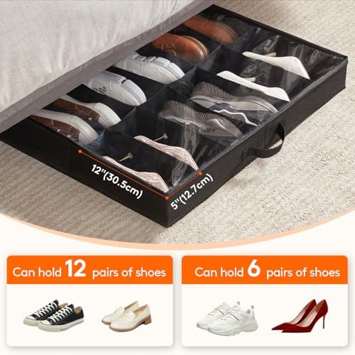 Lifewit Under Bed Shoe Storage Organizer Container, 3 Pack - Image 4