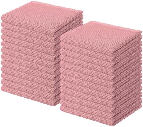 Homaxy 100% Cotton Waffle Weave Kitchen Dish Cloths 24-Pack, Dried Rose by Homaxy