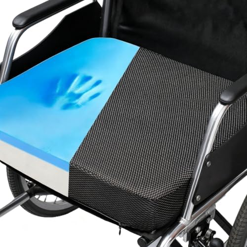 Ifoam Memory Foam Layer Wheelchair Cushion+Extra Waterproof Cover 22×22×4 by CYLEN