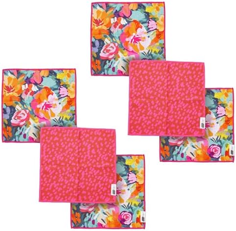 Ritz 6-Piece Meadows & Dots Microfiber Dish Cloth Set – Vibrant Watercolor by RITZ