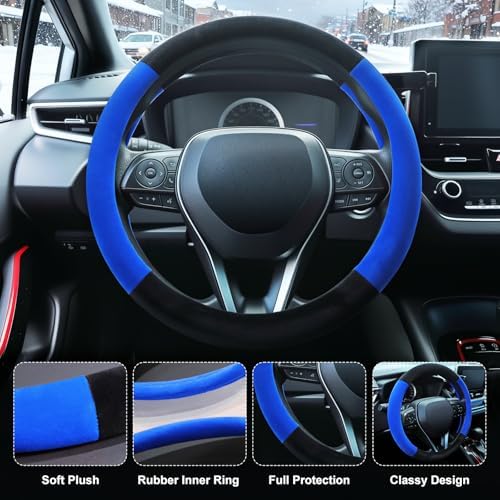 SEG Direct Plush Steering Wheel Cover 14.5"-15" Heavy-Duty, Summer Winter - Image 4