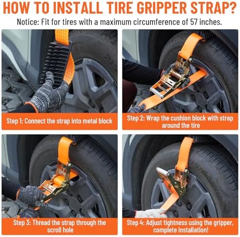 2 Pack Tire Metal Gripper Traction Straps - Image 3