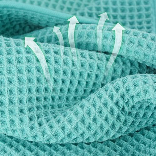 MICROFI Microfiber Waffle Bath Towels, 4 Pieces, Fast Drying, Lint Free 430 GSM - Image 2