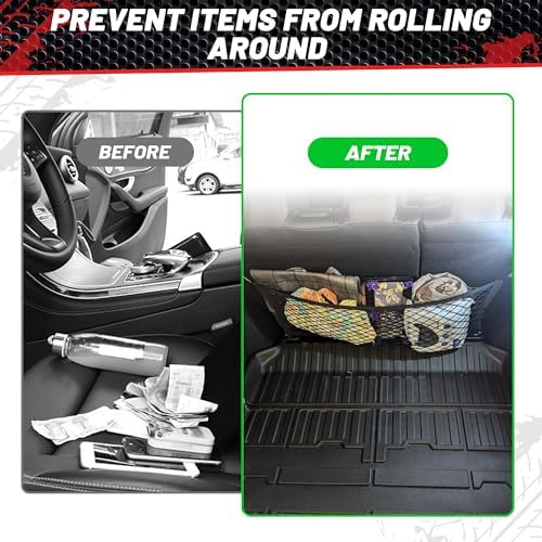 RED WOLF 2 Pcs Universal Cargo Net Pocket Elastic Mesh Netting Car Mesh Pouch - Image 5