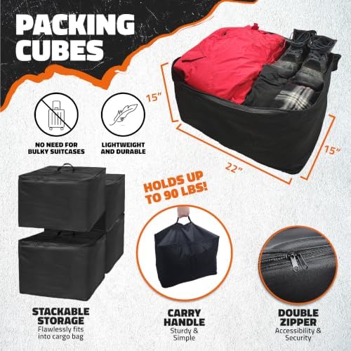 Mockins 48"x18"x6" Folding Trailer Hitch Cargo Carrier & 15 CuFt Cargo Bag - Image 5