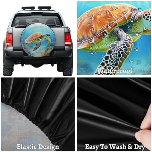 Spare Tire Cover Underwater Sea Turtle Wheel Covers Protectors Waterproof - Image 5
