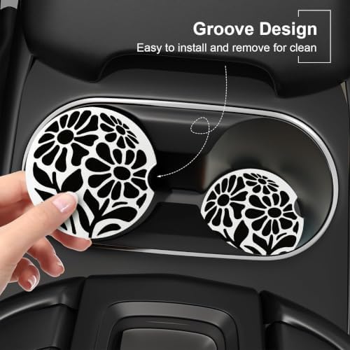 Ceramic Car Coasters – Absorbent Car Cup Holder Coaster Set - Image 5