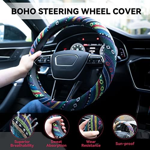 Boho Steering Wheel Cover Elastic Microfiber - Image 2