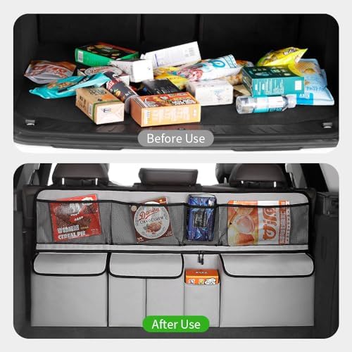 Viaviat Hanging Car Trunk Organizer, Collapsible Backseat Storage Bag - Image 6
