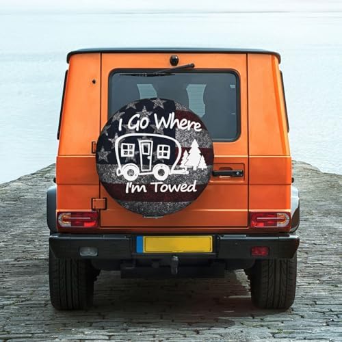Spare Tire Cover I Go Where I'm Towed Wheel Covers Weatherproof Universal Wheel - Image 6