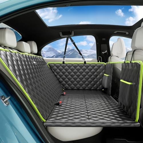 Dog Car Seat Cover for Back Seat, Waterproof Leather Fabric Back Seat Extender by pecute