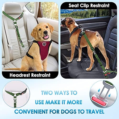 SlowTon Dog Seat Belt for Car, 2 Pack Dog Car Harness Seatbelt - Image 2