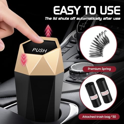 Car Trash Can with Lid, 30 Additional Trash Bags - Image 2