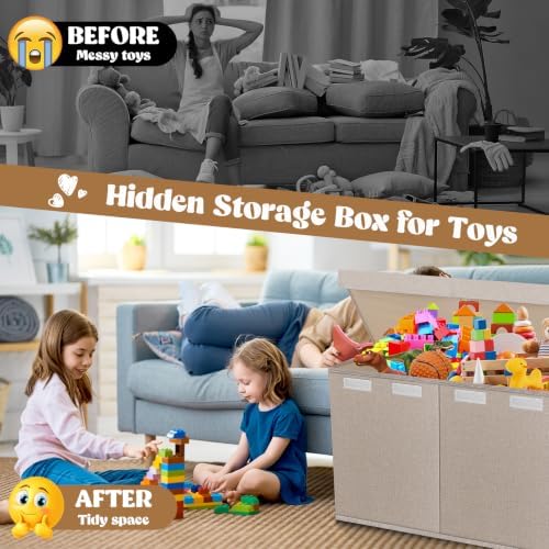 Extra Large Toy Box with Lids, Collapsible Storage Bin - Image 6