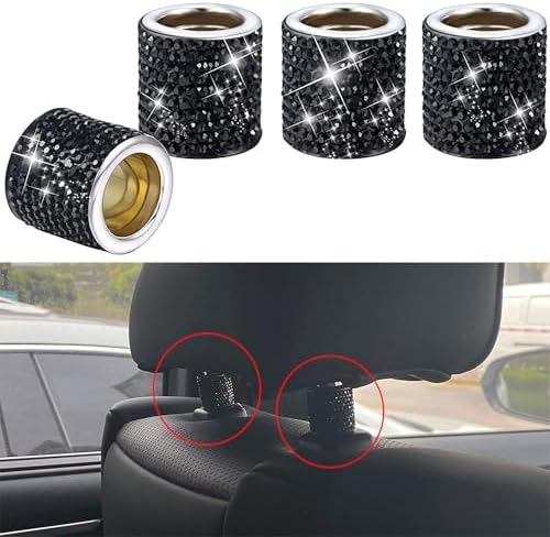 Riloer 4-Pack Car Headrest Collars, Car Seat Headrest Decoration, Rhinestone - Image 4