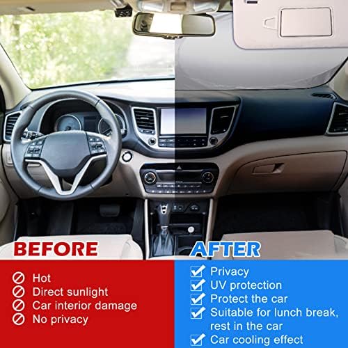 Moukeren 6 Pcs Car Windshield Sun Shade Set Front Rear Window - Image 7