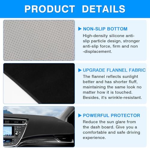 Autorder Dashboard Cover Mat for Toyota Avalon 2013-2018 Accessories Dash Cover - Image 6