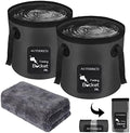 2 Pack Collapsible Bucket 5 Gallon Container Folding Water Bucket Portable Wash by AUTODECO