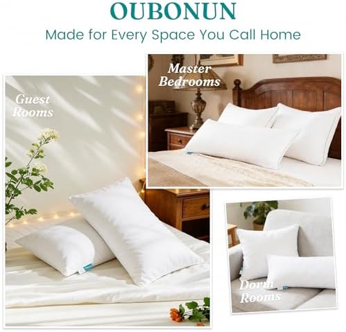 Oubonun 20"x26" Decorative Bed Pillow 2 Pack, 100% Cotton Cover Living Room - Image 7