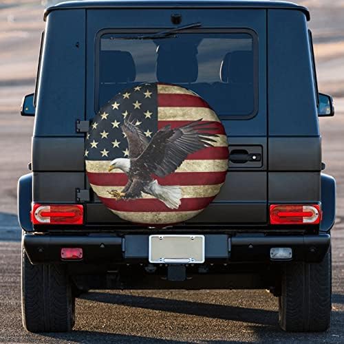 Spare Tire Cover Bald Eagle American Flag Tire Covers Protector Wheel Tire - Image 5