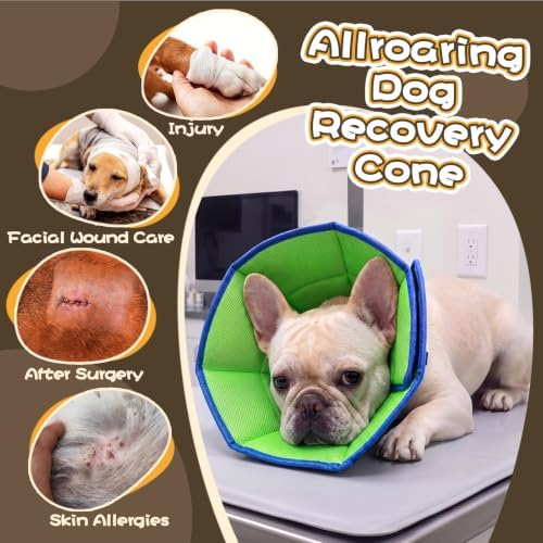 Allroaring Dog Cone for Large Dogs After Surgery, Soft Cone Collar Blue L - Image 5