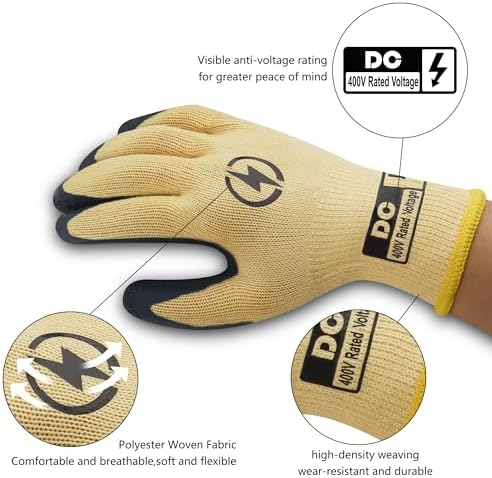 DongChu 2 Pairs Insulated Electrician Gloves 400V High Voltage Resistant Flame - Image 3
