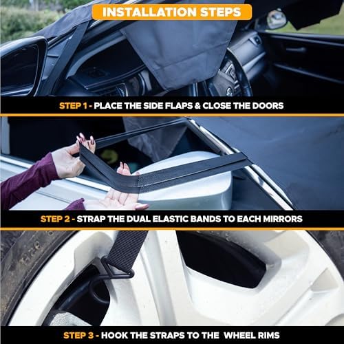 EcoNour Windshield Cover for Ice and Snow, 600D Oxford Windshield Snow Cover - Image 5