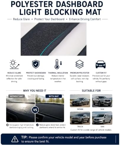 Dashboard Mat Cover for Honda Civic 2016-2021 Nonslip Center Console Sunshield - Image 3