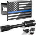 Heavy American Flag Metal Trailer Hitch Covers by TOEASYTY
