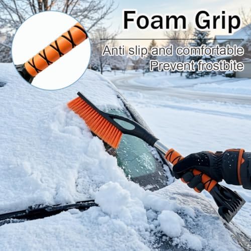 2 Pack Ice Scrapers Portable Snow Brush - Image 4