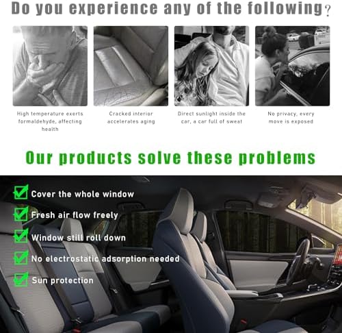 Ohleats 4PCS Car Window Shades, Heat & UV Block Mesh Cover - Image 4