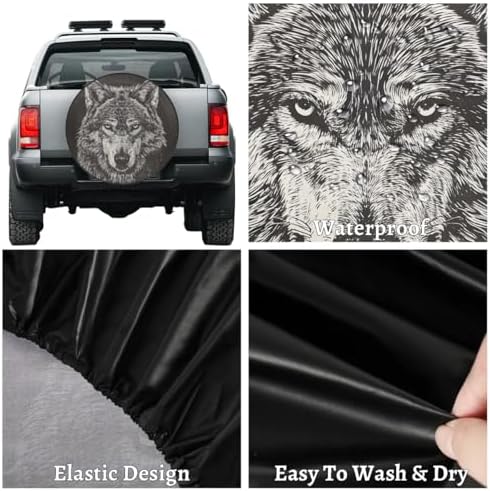 Spare Tire Cover for RV Trailer, Animals Wolf Tire Covers Universal Fit for - Image 4