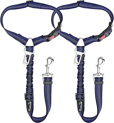 SlowTon Dog Seat Belt for Car, 2 Pack Dog Car Harness Seatbelt by SlowTon