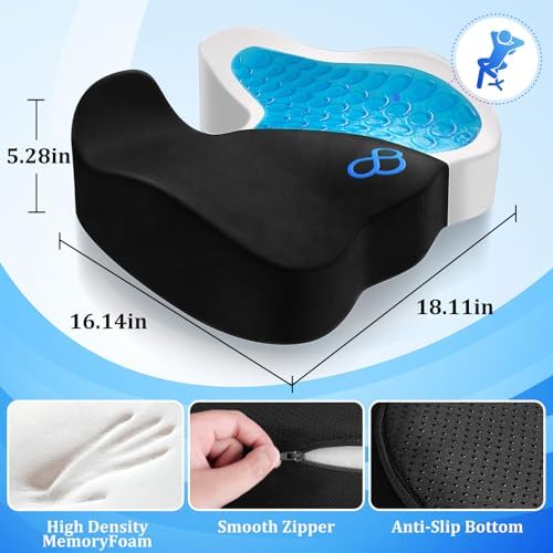 CushyOasis Seat Cushion, Office Chair Cushions, 5.28 in Thick - Image 5