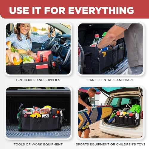 Car & Vehicle Trunk Organizer for SUV, Truck & Auto Storage, Standard Black - Image 6