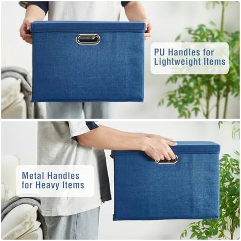 15" Fabric Storage Box with Lids - Image 4