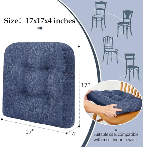 downluxe Chair Cushions for Dining Chairs 2 Pack, Tufted Indoor Chair Pads - Image 4
