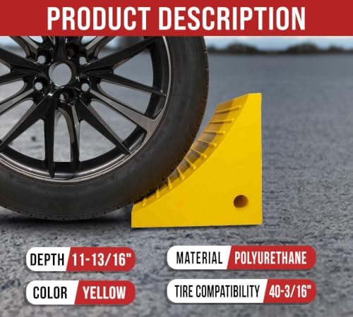 Mytee Products 4 Pack Polyurethane Medium Wheel Chock W/Mounting Holes - Image 3