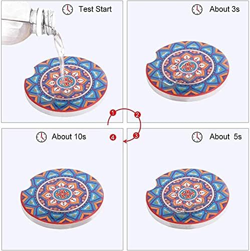 Car Coasters for Drinks Absorbent, 10 Pack 2.56in Car Coasters Absorbent Ceramic - Image 5