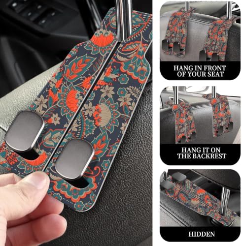 PU Leather Car Seat Hook, Storage Headrest Hanger, Cute Car Backseat Organizer - Image 2