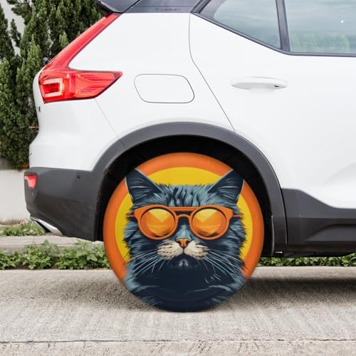 Spare Tire Cover for RV Trailer, Funny Animal Cat Tire Covers Universal Fit for - Image 6