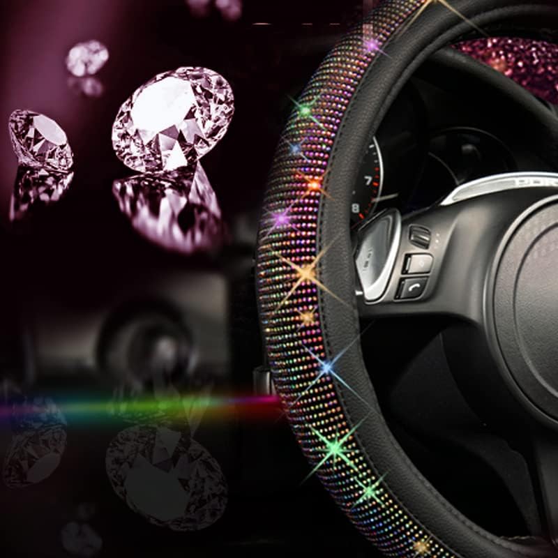CAR PASS Diamond Leather Steering Wheel Cover, - Image 2
