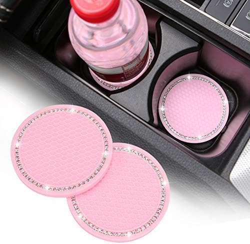 2 Pack Bling Cup Holder Insert Coasters, 2.75 Inch Soft Crystal Rhinestone by ACODABLEM