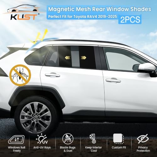 KUST Car Window Shades for 2019-2024 2025 Toyota RAV4 Accessories, Breathable - Image 2