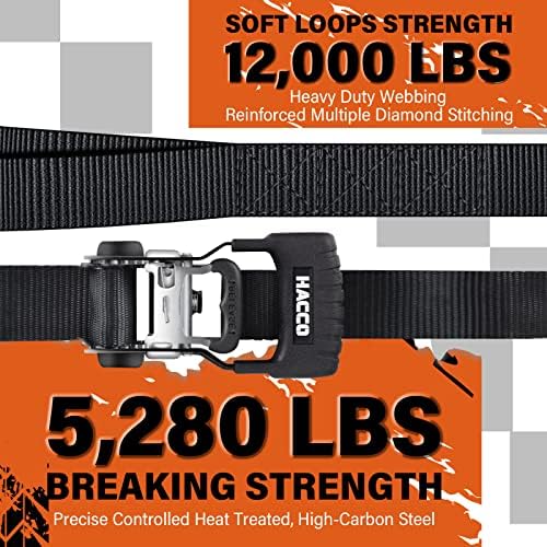 HACCOPLANET 1.6in Heavy Duty Ratchet Tie Down Straps 4PK - Image 5